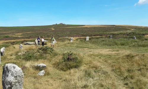 Tregeseal Stone Circle in the Penwith landscape
