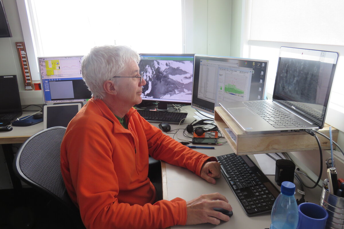 Meteorologist Tony Y. looks at satellite images