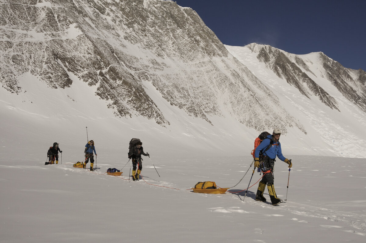 ALE guided team approaches low camp