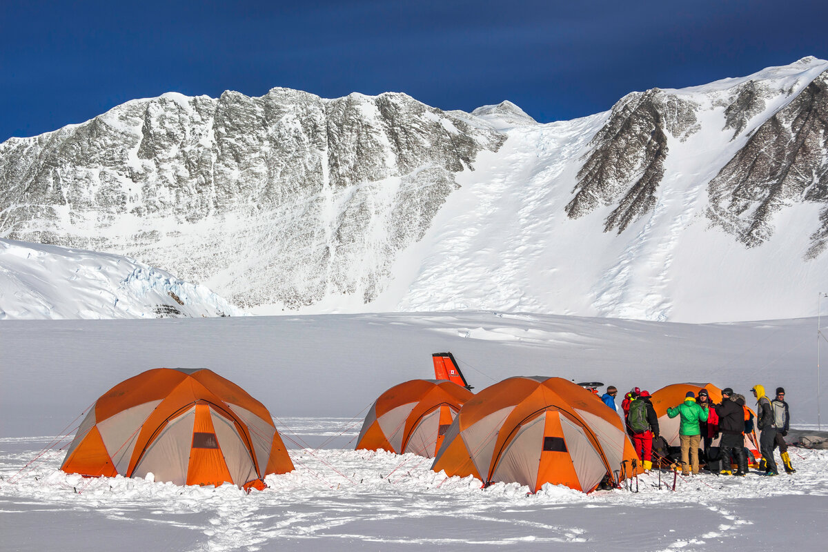 Guide company tent area at Vinson Base Camp